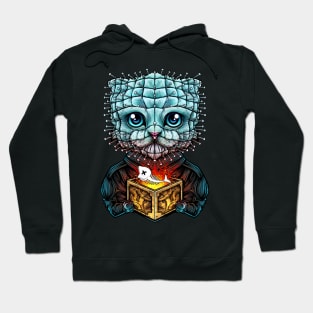 Meow raiser PINHEAD KITTEN Halloween Horror Hoodie